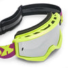 Fox Racing Main Raid Goggles in Melon, inside view of the foam-lined eye opening, with the contoured foam face seal, nose opening, inner lens surface, and strap anchors. Available options—Color: Rust, Purple Lava, Melon.