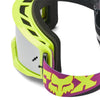 Fox Racing Main Raid Goggles in Melon, straight-on lens view, with the curved lens, vented frame, nose bridge, foam edge, and Fox-branded strap. Available options—Color: Rust, Purple Lava, Melon.
