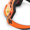Fox Racing Main Draft Spark Goggles (Youth) in Black/Pink, three-quarter lens and frame view, with the curved lens, vented frame, nose bridge, foam edge, and Fox-branded strap. Available options—Color: Sunburst, Black/Pink.