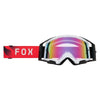 Fox Racing Airspace Clutch Goggles in Neon Pink, side view of the frame and strap attachment, with the wide elastic strap, silicone grip bands, woven Fox lettering, and rear frame edge. Available options—Color: White/Black, Neon Pink.