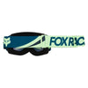 Fox Racing Main Draft Goggles in Melon, three-quarter lens and frame view, with the curved lens, vented frame, nose bridge, foam edge, and Fox-branded strap. Available options—Color: Sunburst, Black/Pink, Melon.