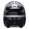 Fox Racing V1 BNKR Helmet in Black Camo, rear view, with the rear shell vents, lower neck opening, molded shell ribs, and Fox lettering. Available options—Color: Black Camo; Size: XS, SM, MD, LG, XL, 2X. SKU 40602-247-L. UPC 198571123270.