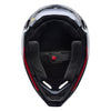 Fox Racing V1 Abyss Helmet (Youth) in Black, underside view of the interior padding and chin opening, with the padded crown liner, cheek pads, chin opening, and retention-strap area exposed. Available options—Color: Black; Size: Y-SM, Y-MD, Y-LG.