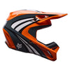 Fox Racing V1 Draft Helmet (Youth) in Sunburst, top view, with the visor tip, crown vents, shell graphics, and central Fox logo. Available options—Color: White, Sunburst; Size: Y-SM, Y-MD, Y-LG.