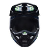Fox Racing V1 Draft Helmet in Black, front view, with the visor, wide goggle opening, vented chin bar, and brow vents centered in the frame. Available options—Color: White, Black, Sunburst; Size: XS, SM, MD, LG, XL, 2X. SKU 40609-001-M. UPC 198571121610.