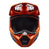 Fox Racing V1 Draft Helmet in Sunburst, front view, with the visor, wide goggle opening, vented chin bar, and brow vents centered in the frame. Available options—Color: White, Black, Sunburst; Size: XS, SM, MD, LG, XL, 2X. SKU 40609-460-M. UPC 198571131527.