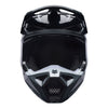 Fox Racing V1 Frame Helmet in Black, front view, with the visor, wide goggle opening, vented chin bar, and brow vents centered in the frame. Available options—Color: Black, Blue, Grey/Yellow, Neon Pink, Red; Size: XS, SM, MD, LG, XL, 2X. SKU 40615-001-M. UPC 198571121672.