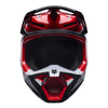 Fox Racing V1 Frame Helmet in Red, front view, with the visor, wide goggle opening, vented chin bar, and brow vents centered in the frame. Available options—Color: Black, Blue, Grey/Yellow, Neon Pink, Red; Size: XS, SM, MD, LG, XL, 2X. SKU 40615-003-M. UPC 198571130063.