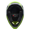 Fox Racing V1 Frame Helmet in Grey/Yellow, underside view of the interior padding and chin opening, with the padded crown liner, cheek pads, chin opening, and retention-strap area exposed. Available options—Color: Black, Blue, Grey/Yellow, Neon Pink, Red; Size: XS, SM, MD, LG, XL, 2X. SKU 40615-086-2X. UPC 198571125946.