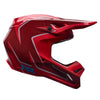 Fox Racing V1 Raid Helmet in Rust, right-side profile, with the extended visor, open face port, angular chin bar, side vents, and Fox graphics. Available options—Color: Rust, Purple Lava, Emerald; Size: XS, SM, MD, LG, XL, 2X. SKU 40616-180-S. UPC 198571130759.