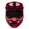 Fox Racing V1 Raid Helmet in Rust, front view, with the visor, wide goggle opening, vented chin bar, and brow vents centered in the frame. Available options—Color: Rust, Purple Lava, Emerald; Size: XS, SM, MD, LG, XL, 2X. SKU 40616-180-M. UPC 198571130766.
