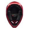 Fox Racing V1 Raid Helmet in Rust, underside view of the interior padding and chin opening, with the padded crown liner, cheek pads, chin opening, and retention-strap area exposed. Available options—Color: Rust, Purple Lava, Emerald; Size: XS, SM, MD, LG, XL, 2X. SKU 40616-180-2X. UPC 198571130797.