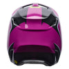 Fox Racing V1 Raid Helmet in Purple Lava, rear view, with the rear shell vents, lower neck opening, molded shell ribs, and Fox lettering. Available options—Color: Rust, Purple Lava, Emerald; Size: XS, SM, MD, LG, XL, 2X. SKU 40616-E07-L. UPC 198571129166.