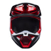 Fox Racing V1 Frame Helmet (Youth) in Red, left-side profile, with the extended visor, open face port, angular chin bar, side vents, and Fox graphics. Available options—Color: Black, Neon Pink, Blue, Grey/Yellow, Red; Size: Y-SM, Y-MD, Y-LG.