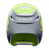 Fox Racing V1 Frame Helmet (Youth) in Red, front view, with the visor, wide goggle opening, vented chin bar, and brow vents centered in the frame. Available options—Color: Black, Neon Pink, Blue, Grey/Yellow, Red; Size: Y-SM, Y-MD, Y-LG.