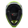 Fox Racing V1 Frame Helmet (Youth) in Red, top view, with the visor tip, crown vents, shell graphics, and central Fox logo. Available options—Color: Black, Neon Pink, Blue, Grey/Yellow, Red; Size: Y-SM, Y-MD, Y-LG.