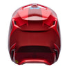 Fox Racing V1 Raid Helmet (Youth) in Purple Lava, left-side profile, with the extended visor, open face port, angular chin bar, side vents, and Fox graphics. Available options—Color: Rust, Purple Lava; Size: Y-SM, Y-MD, Y-LG. SKU 40618-E07-YS. UPC 198571129197.