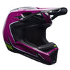 Fox Racing V1 Raid Helmet (Youth) in Purple Lava, rear view, with the rear shell vents, lower neck opening, molded shell ribs, and Fox lettering. Available options—Color: Rust, Purple Lava; Size: Y-SM, Y-MD, Y-LG.