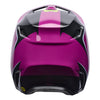 Fox Racing V1 Raid Helmet (Youth) in Purple Lava, upper rear and vent view, with the rear shell vents, lower neck opening, molded shell ribs, and Fox lettering. Available options—Color: Rust, Purple Lava; Size: Y-SM, Y-MD, Y-LG.