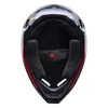 Fox Racing V1 Abyss Helmet in Black, underside view of the interior padding and chin opening, with the padded crown liner, cheek pads, chin opening, and retention-strap area exposed. Available options—Color: Black; Size: XS, SM, MD, LG, XL, 2X. SKU 40623-001-2X. UPC 198571121795.