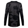 Fox Racing 180 BNKR Jersey in Black Camo, rear product view, with the back graphic, shoulder panels, long sleeves, and drop-tail hem. Available options—Color: Black Camo; Size: XS, SM, MD, LG, XL, 2X. SKU 40649-247-S. UPC 198571123317.