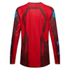 Fox Racing 180 Raid Jersey in Rust, rear product view, with the back graphic, shoulder panels, long sleeves, and drop-tail hem. Available options—Color: Rust, Purple Lava, Deep Fern; Size: XS, SM, MD, LG, XL, 2X. SKU 40655-180-S. UPC 198571130841.