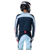 Fox Racing Flexair Arc Jersey in Chili, rear product view, with the back graphic, shoulder panels, long sleeves, and drop-tail hem. Available options—Color: Yellow, Ice Blue, Chili; Size: SM, MD, LG, XL, 2X. SKU 40659-555-M. UPC 198571124604.