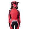 Fox Racing 180 Frame Jersey (Womens) in Deep Blue, front product view, with the crew neck, long sleeves, large Fox chest graphic, contrasting arm panels, and curved drop-tail hem. Available options—Color: Neon Pink, Deep Blue; Size: XS, SM, MD, LG, XL. SKU 40668-E19-XS. UPC 198571124796.