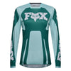 Fox Racing 180 Raid Jersey (Womens) in Melon, rear product view, with the back graphic, shoulder panels, long sleeves, and drop-tail hem. Available options—Color: Lavender Drift, Melon; Size: XS, SM, MD, LG, XL. SKU 40669-413-S. UPC 198571127483.