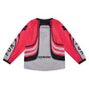 Fox Racing 180 Draft Jersey (Kids) in White, rear product view, with the back graphic, shoulder panels, long sleeves, and drop-tail hem. Available options—Color: White, Sunburst; Size: K-SM (Toddler), K-MD (Toddler). SKU 40674-008-KM. UPC 198571132296.