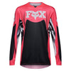 Fox Racing 360 Clutch Jersey in Neon Pink, rear product view, with the back graphic, shoulder panels, long sleeves, and drop-tail hem. Available options—Color: White/Black, Neon Pink; Size: SM, MD, LG, XL, 2X. SKU 40678-065-M. UPC 198571127988.