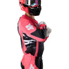 Fox Racing 360 Clutch Jersey in Neon Pink, close-up of the sleeve graphic and cuff, with the printed Fox artwork, mesh-knit texture, reinforced seam lines, and shaped cuff or hem. Available options—Color: White/Black, Neon Pink; Size: SM, MD, LG, XL, 2X. SKU 40678-065-2X. UPC 198571128015.