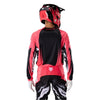 Fox Racing 360 Clutch Jersey in Neon Pink, full modeled front view, with the crew neck, long sleeves, contrasting shoulder and arm graphics, and extended rear hem on a rider. Available options—Color: White/Black, Neon Pink; Size: SM, MD, LG, XL, 2X.