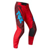 Fox Racing 180 Raid Pants in Rust, front product view, with the adjustable waist, articulated knees, contrasting leg graphics, reinforced inner knees, and tapered cuffs. Available options—Color: Rust, Purple Lava, Deep Fern; Size: 28, 30, 32, 34, 36, 38. SKU 40685-180-28. UPC 198571130896.