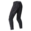 Fox Racing 180 Abyss Pants in Black, rear product view, with the reinforced seat, rear yoke, articulated knees, tapered legs, and lower-leg graphics. Available options—Color: Black; Size: 26, 28, 30, 32, 34, 36, 38. SKU 40686-001-28. UPC 198571122334.