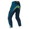 Fox Racing 180 Draft Pants in Black, rear product view, with the reinforced seat, rear yoke, articulated knees, tapered legs, and lower-leg graphics. Available options—Color: White, Black, Sunburst; Size: 28, 30, 32, 34, 36, 38. SKU 40687-001-30. UPC 198571121870.