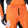 Fox Racing 180 Draft Pants in Sunburst, close-up of the waist and hip panels, with the ratcheting waist adjuster, stretch yoke, shaped hip panel, and reinforced knee or thigh material. Available options—Color: White, Black, Sunburst; Size: 28, 30, 32, 34, 36, 38. SKU 40687-460-32. UPC 198571131640.