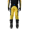 Fox Racing Flexair Arc Pants in Yellow, rear lower-leg and cuff view, with the reinforced seat, rear yoke, articulated knees, tapered legs, and lower-leg graphics. Available options—Color: Yellow, Ice Blue, Chili; Size: 28, 30, 32, 34, 36, 38. SKU 40689-005-38. UPC 198571132944.