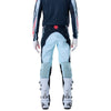 Fox Racing Flexair Arc Pants in Ice Blue, rear lower-leg and cuff view, with the reinforced seat, rear yoke, articulated knees, tapered legs, and lower-leg graphics. Available options—Color: Yellow, Ice Blue, Chili; Size: 28, 30, 32, 34, 36, 38. SKU 40689-231-38. UPC 198571126530.