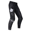 Fox Racing 180 BNKR Pants in Black Camo, front product view, with the adjustable waist, articulated knees, contrasting leg graphics, reinforced inner knees, and tapered cuffs. Available options—Color: Black Camo; Size: 26, 28, 30, 32, 34, 36, 38. SKU 40694-247-26. UPC 198571133644.