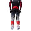 Fox Racing 360 Foundry Pants in Flo Red, rear lower-leg and cuff view, with the reinforced seat, rear yoke, articulated knees, tapered legs, and lower-leg graphics. Available options—Color: Black/Grey, Flo Red, Sky Blue, HiViz Yellow; Size: 28, 30, 32, 34, 36, 38. SKU 40695-110-38. UPC 198571125564.