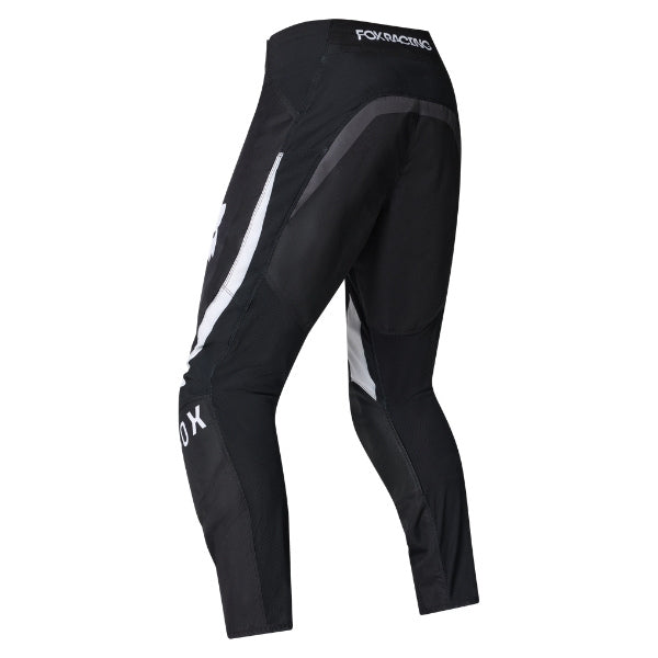 Fox Racing 180 Frame Pants in Grey/Yellow, full modeled front view, with the fitted waist, articulated knee shape, tapered legs, and reinforced riding panels on a rider. Available options—Color: Blue, Grey/Yellow, Black, Red; Size: 26, 28, 30, 32, 34, 36, 38, 40, 42, 44. SKU 40696-086-38. UPC 198571126042.