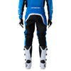Fox Racing 180 Frame Pants in Blue, rear lower-leg and cuff view, with the reinforced seat, rear yoke, articulated knees, tapered legs, and lower-leg graphics. Available options—Color: Blue, Grey/Yellow, Black, Red; Size: 26, 28, 30, 32, 34, 36, 38, 40, 42, 44. SKU 40696-002-36. UPC 198571123973.