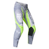 Fox Racing 180 Frame Pants in Blue, full modeled front view, with the fitted waist, articulated knee shape, tapered legs, and reinforced riding panels on a rider. Available options—Color: Blue, Grey/Yellow, Black, Red; Size: 26, 28, 30, 32, 34, 36, 38, 40, 42, 44. SKU 40696-002-38. UPC 198571123980.