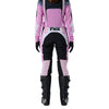 Fox Racing Flexair Thorn Pants (Womens) in Black/Pink, rear lower-leg and cuff view, with the reinforced seat, rear yoke, articulated knees, tapered legs, and lower-leg graphics. Available options—Color: Black/Pink, Sky Blue; Size: 2, 4, 6, 8, 10, 12, 14, 16. SKU 40698-285-12. UPC 198571123645.