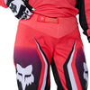 Fox Racing 180 Frame Pants (Womens) in Neon Pink, close-up of the waist and hip panels, with the ratcheting waist adjuster, stretch yoke, shaped hip panel, and reinforced knee or thigh material. Available options—Color: Neon Pink, Deep Blue; Size: 2, 4, 6, 8, 10, 12, 14, 16. SKU 40699-065-6. UPC 198571128169.