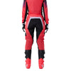 Fox Racing 180 Frame Pants (Womens) in Neon Pink, rear lower-leg and cuff view, with the reinforced seat, rear yoke, articulated knees, tapered legs, and lower-leg graphics. Available options—Color: Neon Pink, Deep Blue; Size: 2, 4, 6, 8, 10, 12, 14, 16. SKU 40699-065-12. UPC 198571128190.