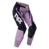 Fox Racing 180 Raid Pants (Womens) in Lavender Drift, front product view, with the adjustable waist, articulated knees, contrasting leg graphics, reinforced inner knees, and tapered cuffs. Available options—Color: Lavender Drift, Melon; Size: 2, 4, 6, 8, 10, 12, 14, 16. SKU 40700-F07-2. UPC 198571126837.