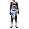 Fox Racing Flexair Arc Pants (Youth) in Chili, rear product view, with the reinforced seat, rear yoke, articulated knees, tapered legs, and lower-leg graphics. Available options—Color: Ice Blue, Chili; Size: Y-22, Y-24, Y-26, Y-28. SKU 40701-555-24. UPC 198571124567.