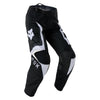 Fox Racing 180 Frame Pants (Youth) in Red, front product view, with the adjustable waist, articulated knees, contrasting leg graphics, reinforced inner knees, and tapered cuffs. Available options—Color: Blue, Grey/Yellow, Black, Red; Size: Y-22, Y-24, Y-26, Y-28. SKU 40702-003-22. UPC 198571130131.
